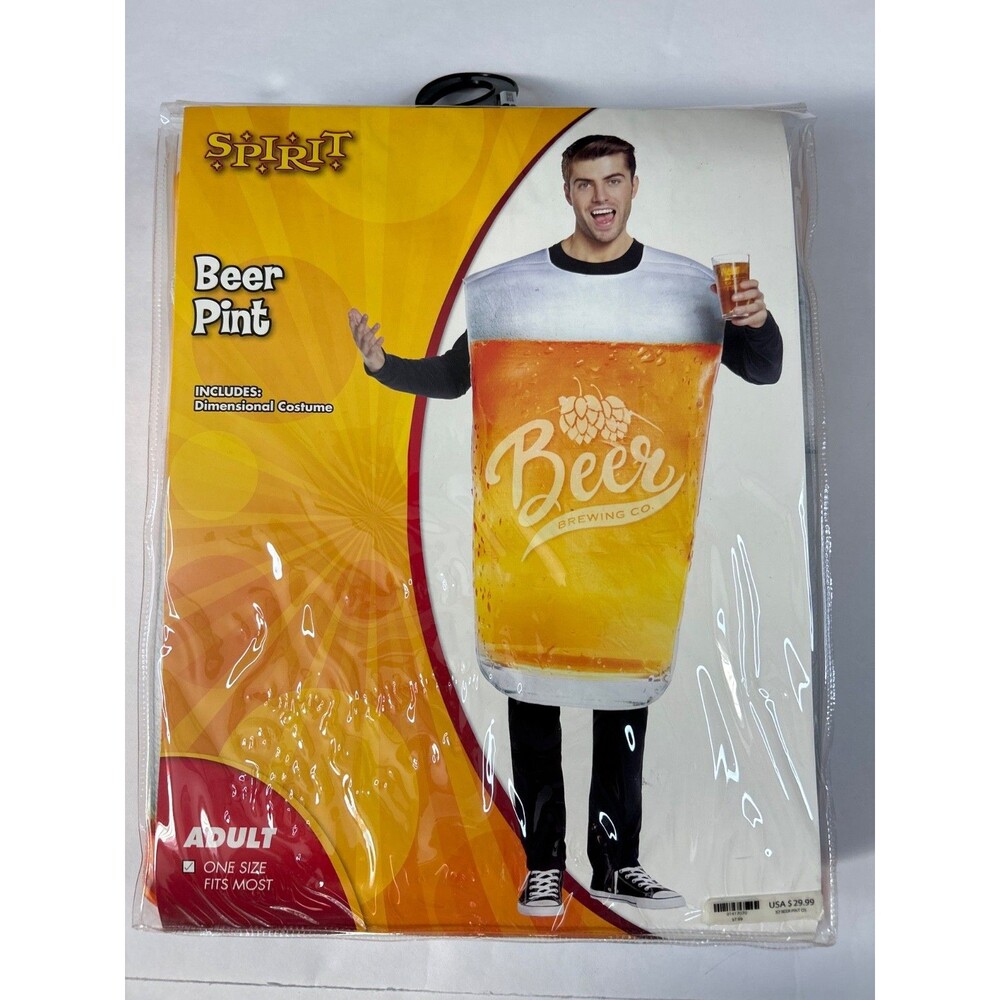 Spirit Halloween BEER PINT GLASS Party Costume Adult Unisex One Size - Picture 1 of 4